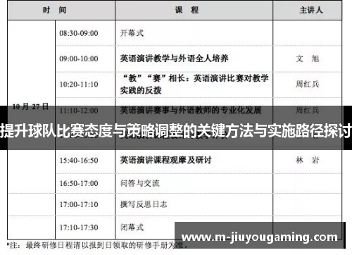 提升球队比赛态度与策略调整的关键方法与实施路径探讨