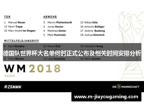 德国队世界杯大名单何时正式公布及相关时间安排分析